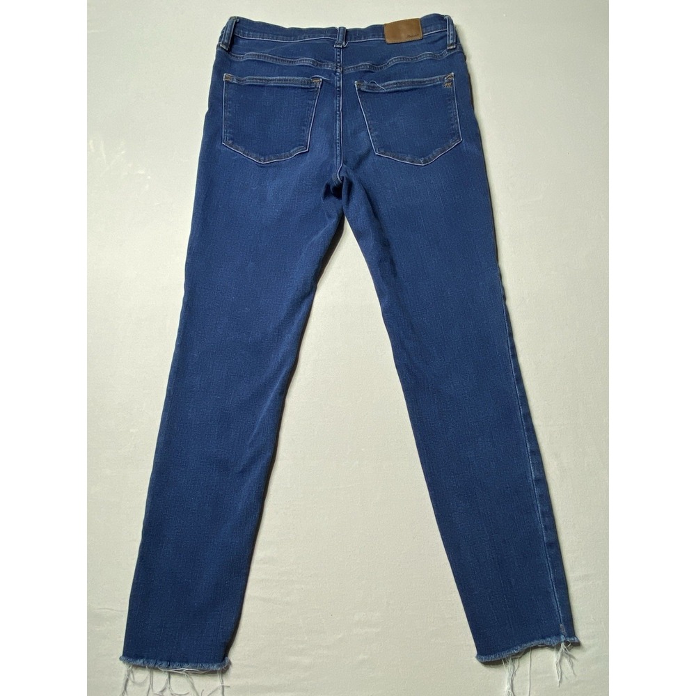 Madewell 9" Mid Rise Skinny Jeans Women's 30 Blue Button Fly Raw Hem